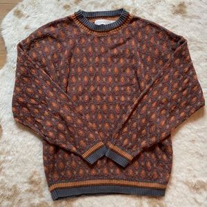 Vintage Unisex Oversized Crew Neck Knit Sweater | Crossings Fine Line